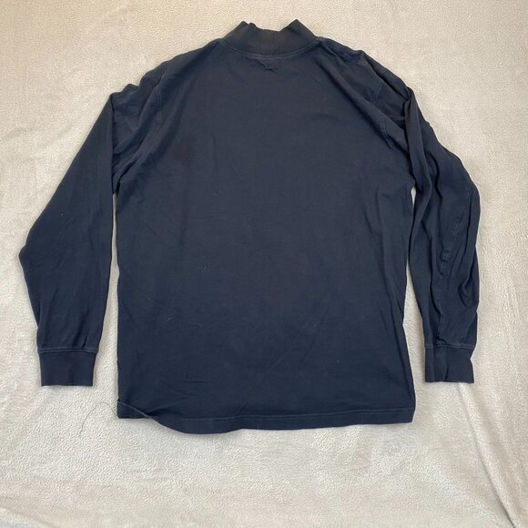 Lands End Men's Shirt Large 42-44 Black Long-Sleeve Super-T Mock Turtleneck Cott - Picture 10 of 10